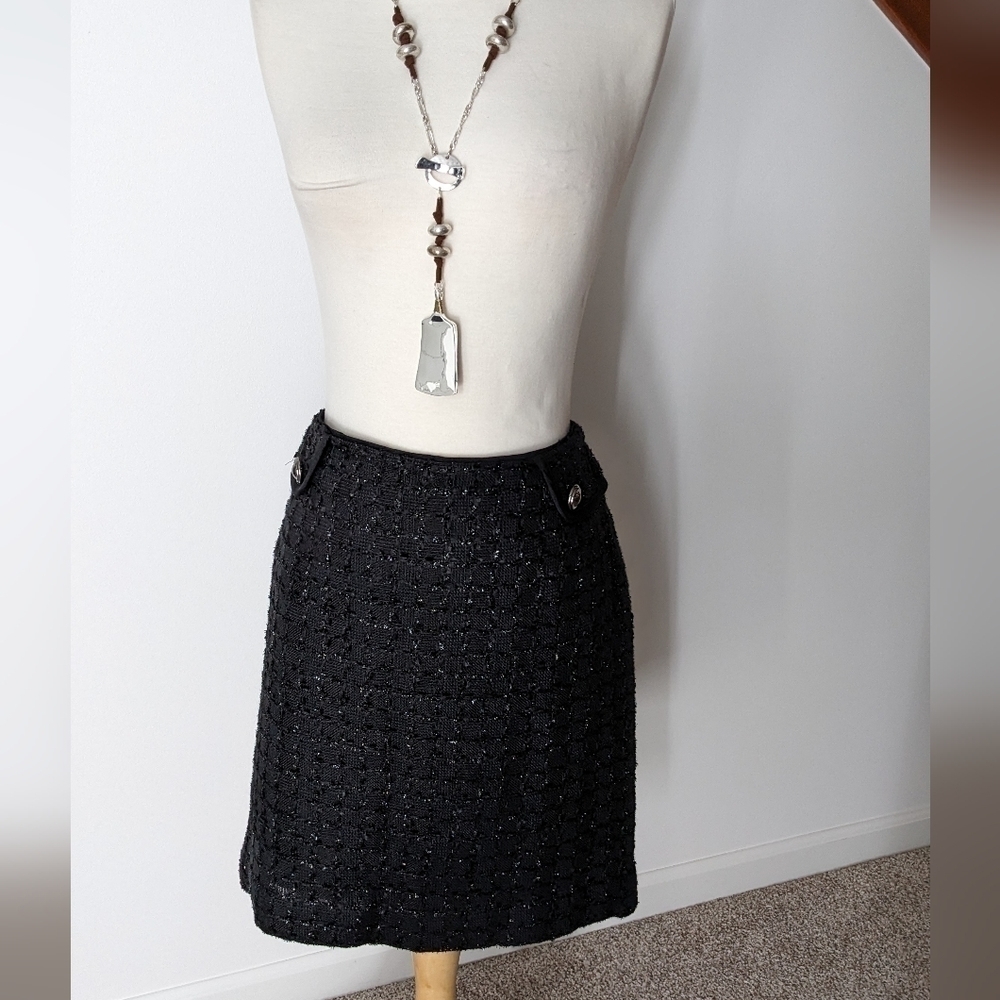 White House Black Market Tweed Shimmer Pencil Skirt 10